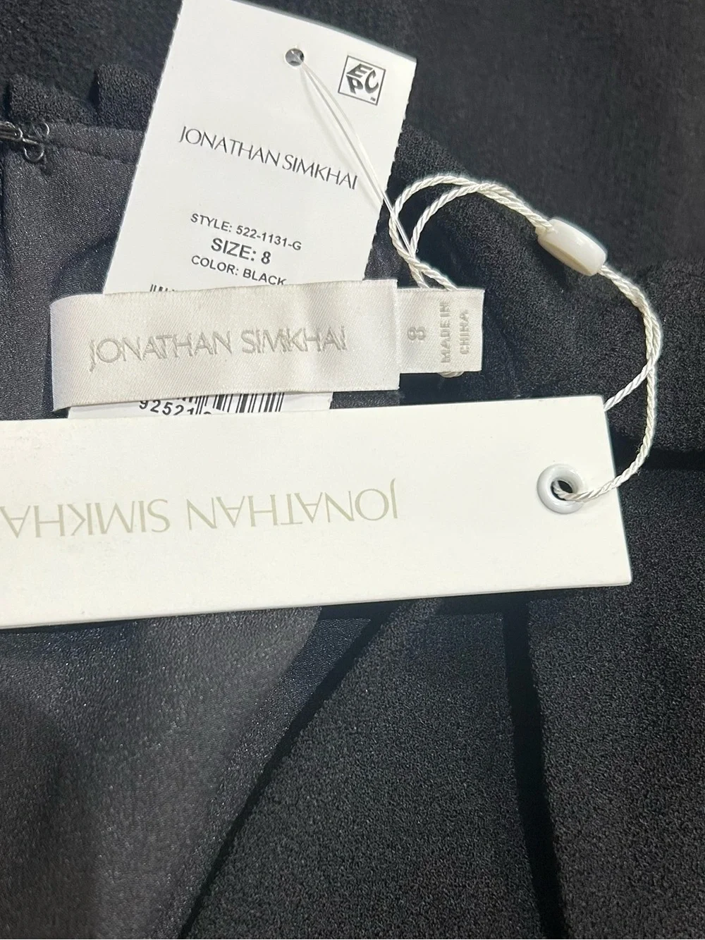 Jonathan Simkhai Sz 8 Dress Maxi Midi Black Jodie V-neck Cape Luxury Designer。 - Picture 5 of 10